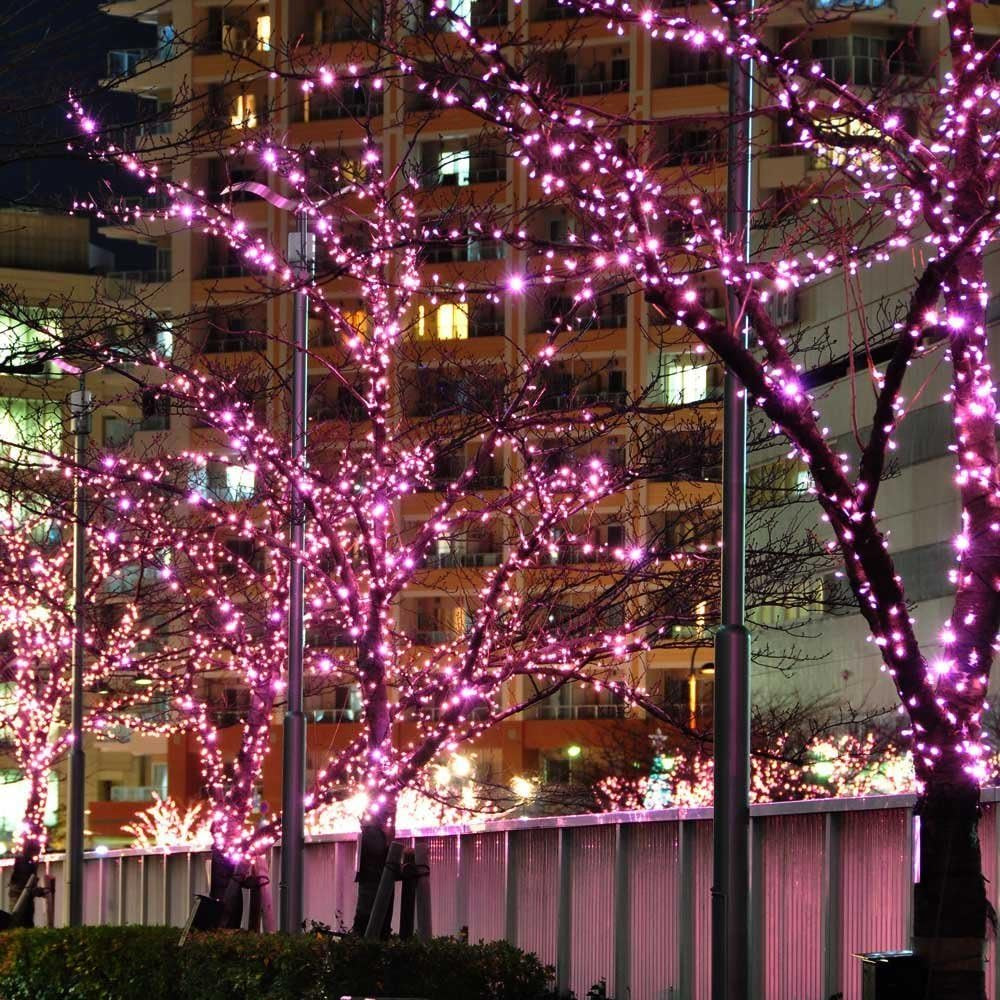 Christmas String Lights,  33Ft 100 Leds with Controller Fairy Twinkle Lights Decoration for Chirstmas Tree,Garden,Multi Stings Connectable(Transparent Wire)(Pink)